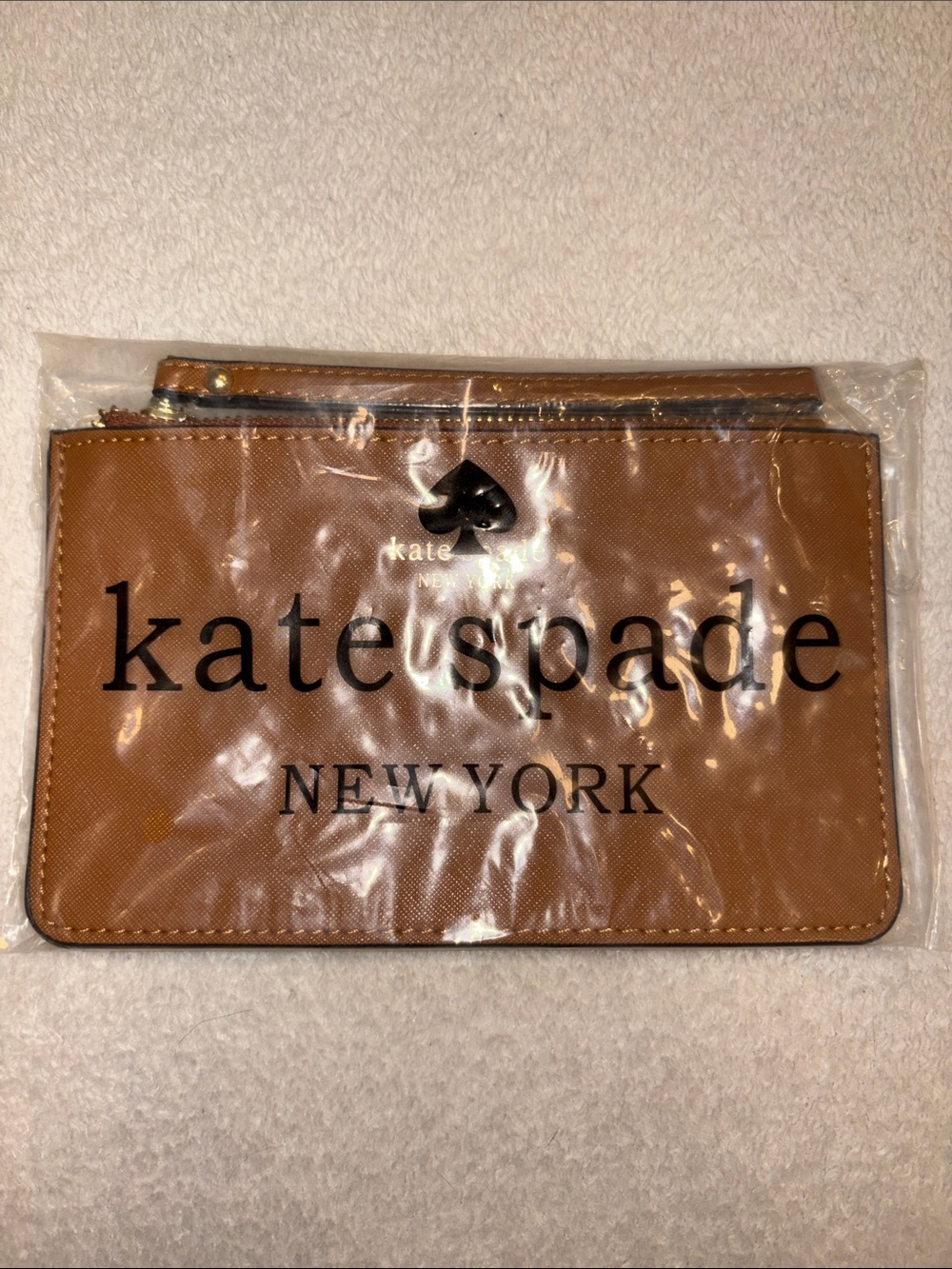 kate spade Tan Logo Zip Pouch - Picture 3 of 5